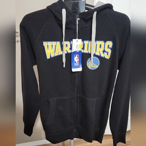 Warriors Black Zip-Up Hoodie